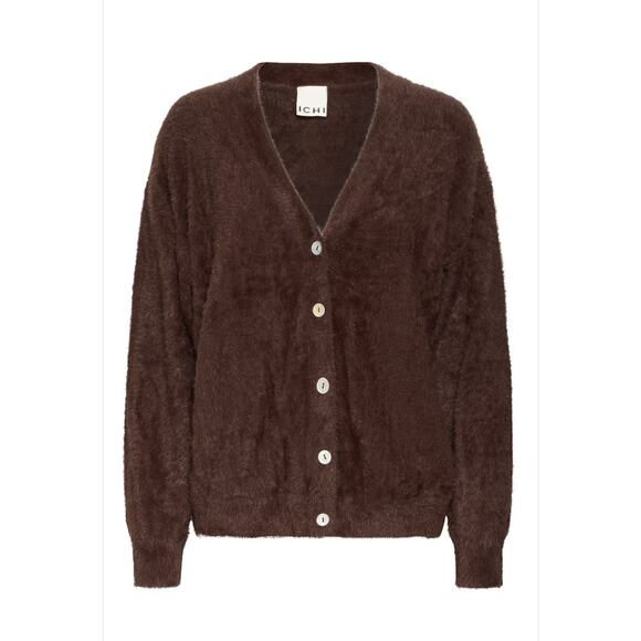 Ichi/ Bruna Rizk Fall 2025 Collection IHBRULA Cardigan, Size Small, Color Coffee - Picture 4 of 10